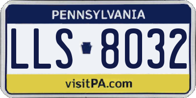 PA license plate LLS8032