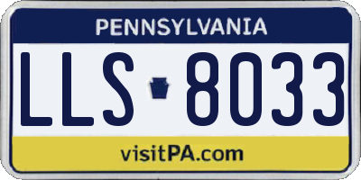 PA license plate LLS8033