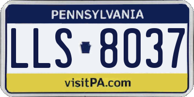 PA license plate LLS8037