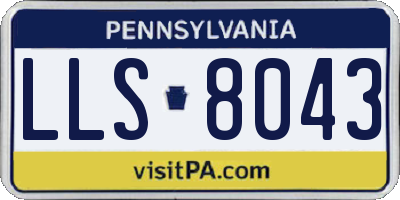 PA license plate LLS8043