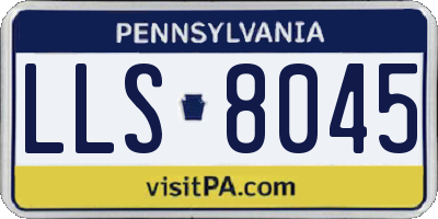 PA license plate LLS8045