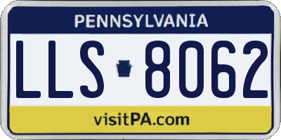 PA license plate LLS8062