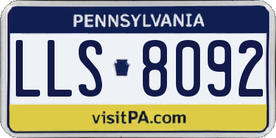 PA license plate LLS8092