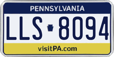 PA license plate LLS8094