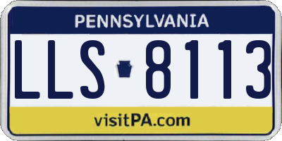 PA license plate LLS8113
