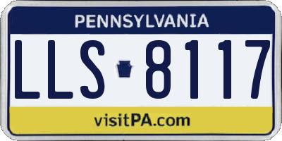 PA license plate LLS8117