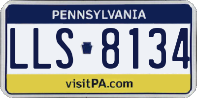 PA license plate LLS8134