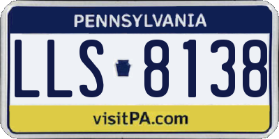 PA license plate LLS8138