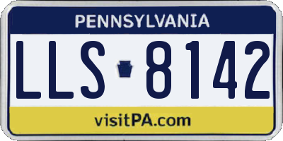 PA license plate LLS8142