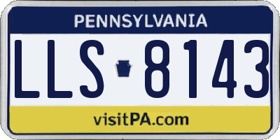 PA license plate LLS8143