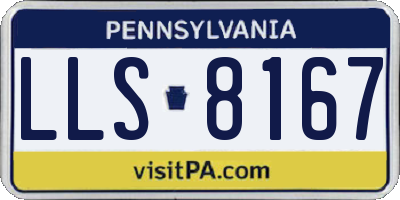 PA license plate LLS8167