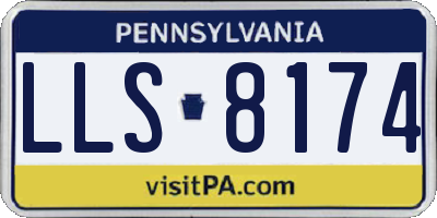 PA license plate LLS8174