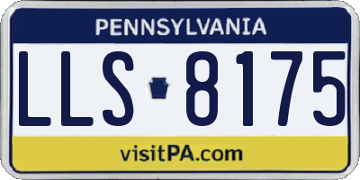 PA license plate LLS8175