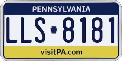 PA license plate LLS8181