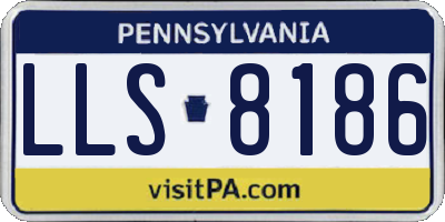 PA license plate LLS8186