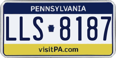 PA license plate LLS8187