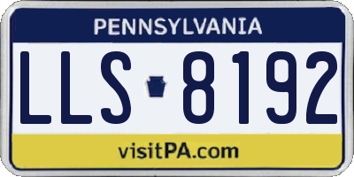 PA license plate LLS8192
