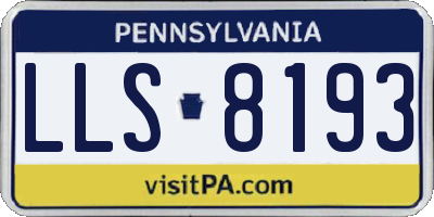 PA license plate LLS8193
