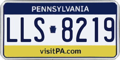 PA license plate LLS8219