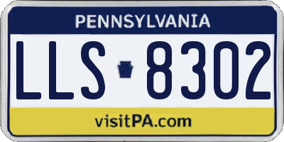 PA license plate LLS8302