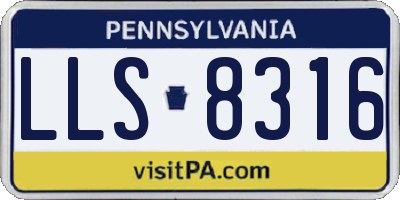 PA license plate LLS8316