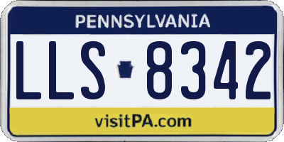 PA license plate LLS8342