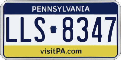 PA license plate LLS8347