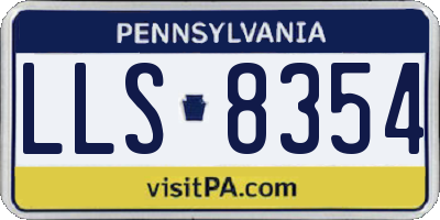 PA license plate LLS8354