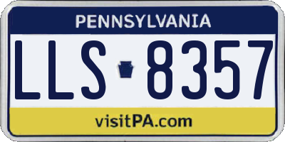 PA license plate LLS8357