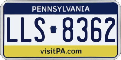 PA license plate LLS8362