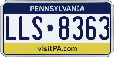 PA license plate LLS8363
