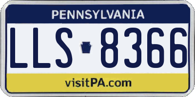 PA license plate LLS8366