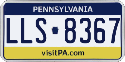 PA license plate LLS8367