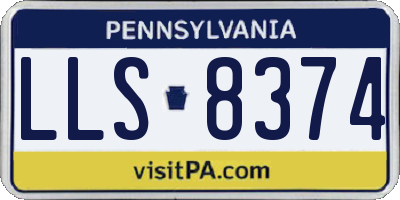 PA license plate LLS8374