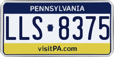 PA license plate LLS8375