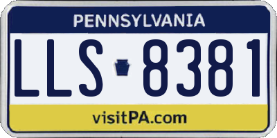 PA license plate LLS8381