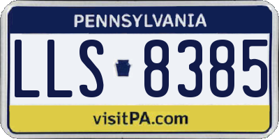 PA license plate LLS8385