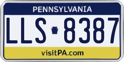 PA license plate LLS8387