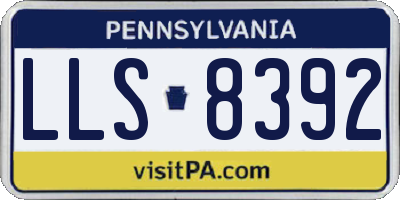 PA license plate LLS8392