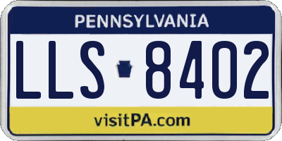 PA license plate LLS8402