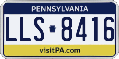 PA license plate LLS8416