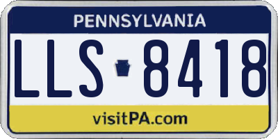 PA license plate LLS8418