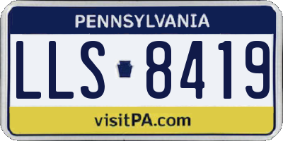 PA license plate LLS8419