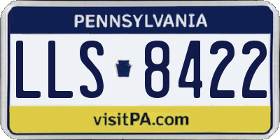PA license plate LLS8422