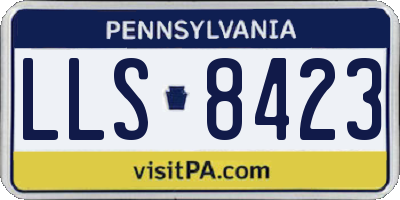 PA license plate LLS8423