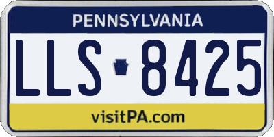 PA license plate LLS8425