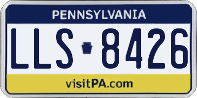 PA license plate LLS8426