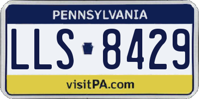 PA license plate LLS8429