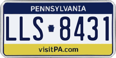 PA license plate LLS8431