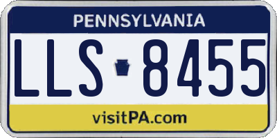 PA license plate LLS8455